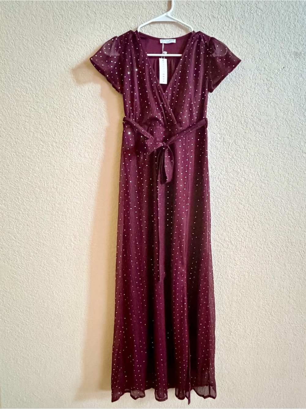 Baltic Born Youth 14-16 Grace Sparkle Gown Mulberry Maxi Dress Medium NWT Sequin